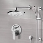 Remer SFR76 Chrome Shower Set With Rain Shower Head and Hand Shower